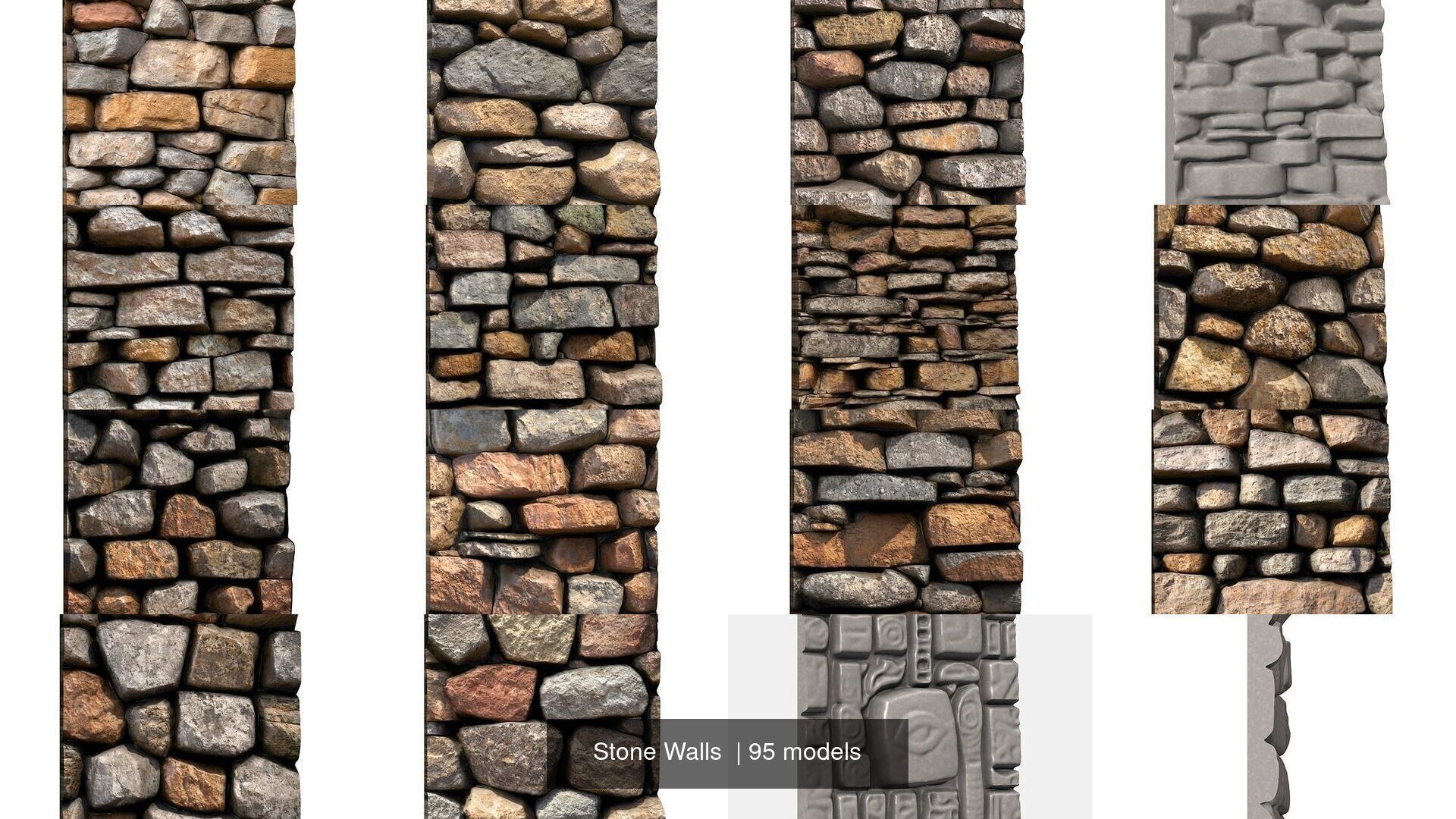 Stone Walls  3D Model Collection_10