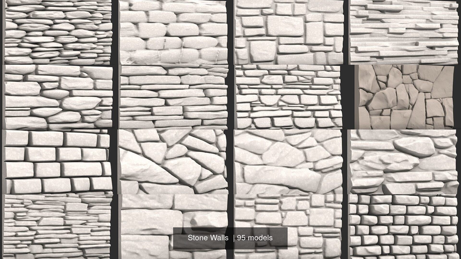 Stone Walls  3D Model Collection_4