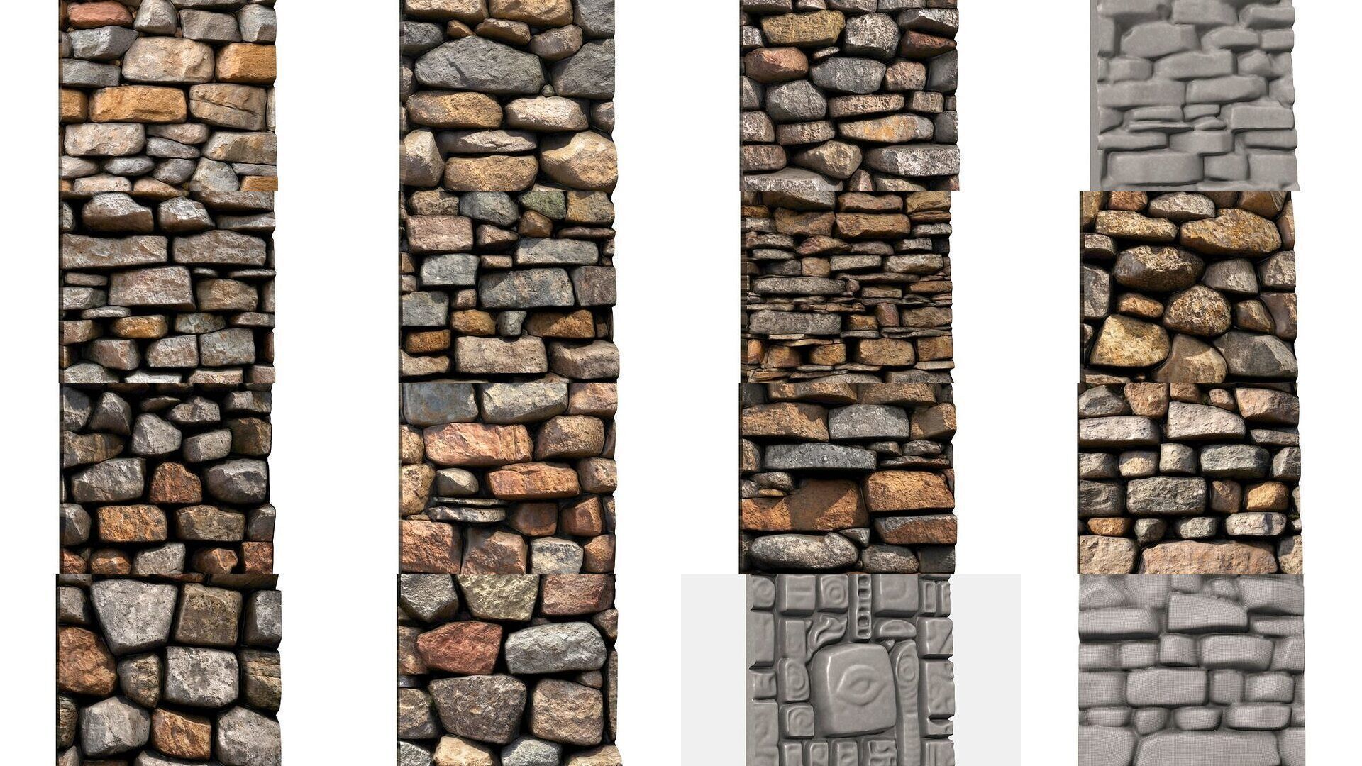 Stone Walls  3D Model Collection_9