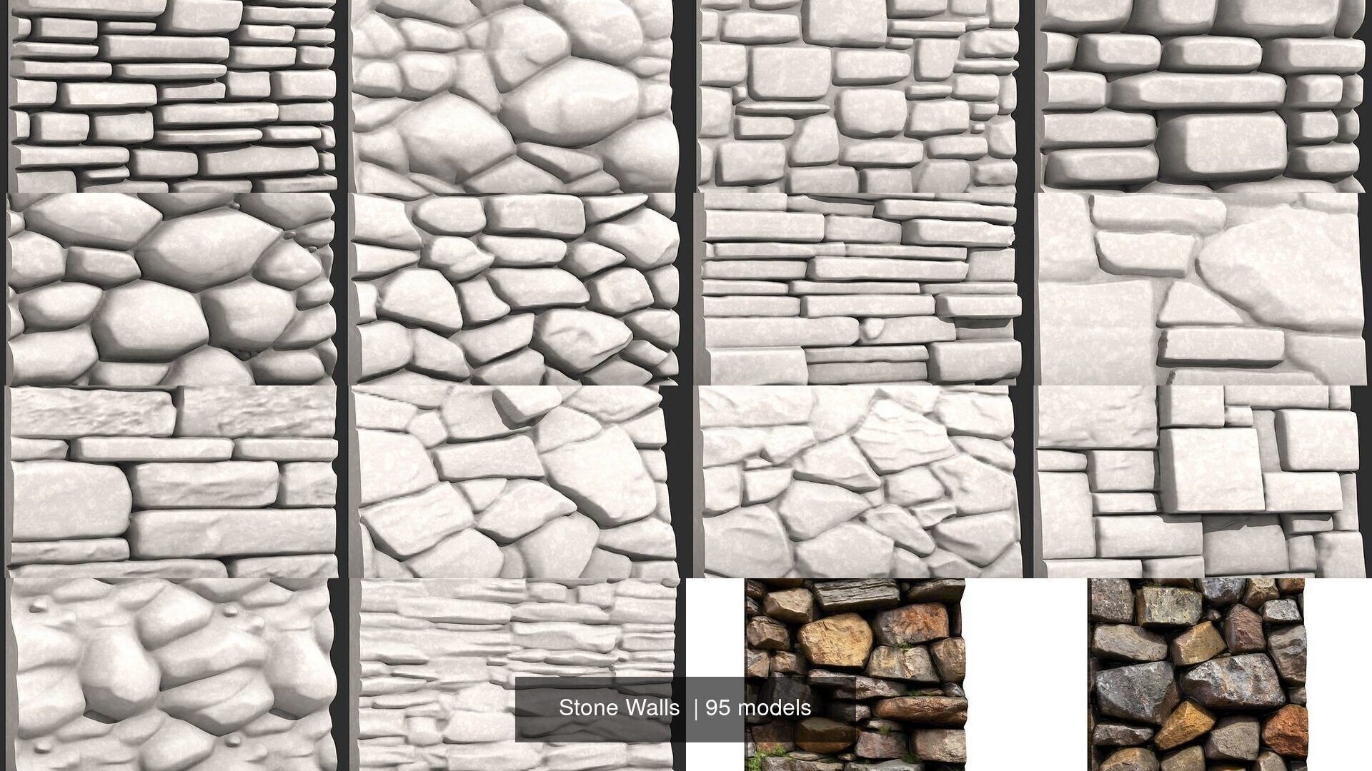Stone Walls  3D Model Collection_6