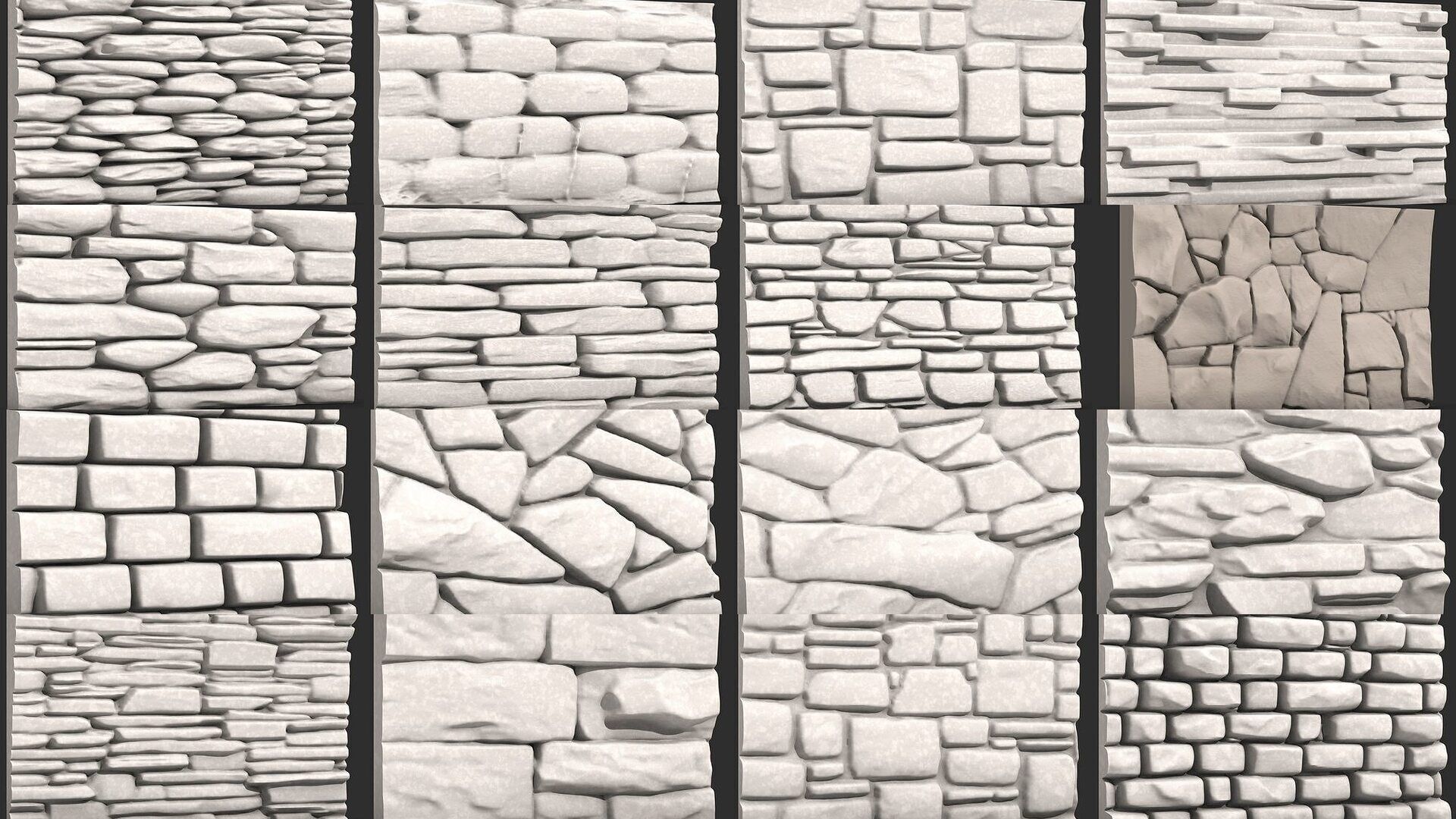Stone Walls  3D Model Collection_3