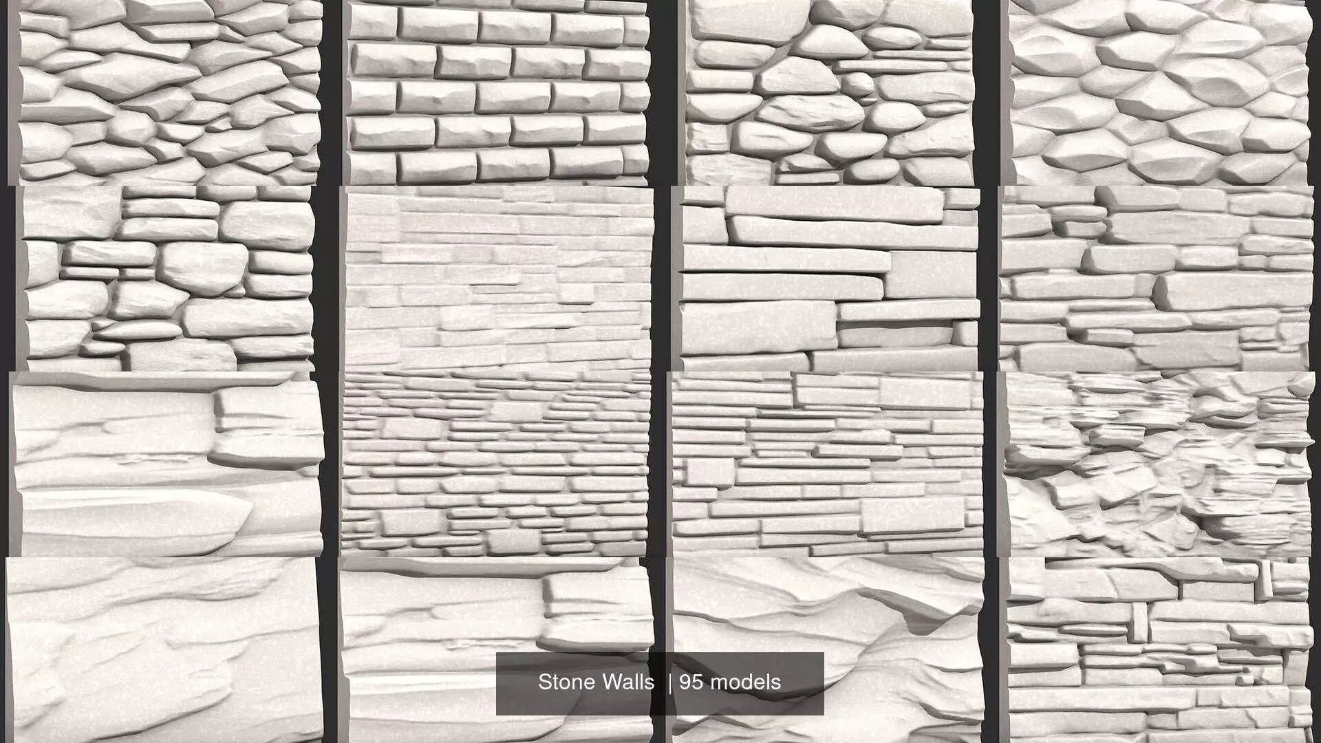 Stone Walls  3D Model Collection_0