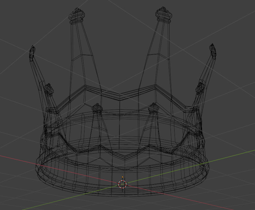 Golden crown 3D model_3