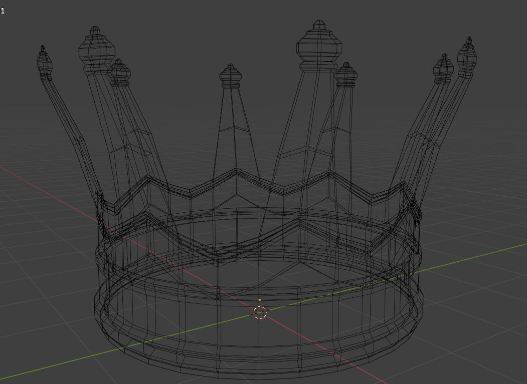 Golden crown 3D model_2