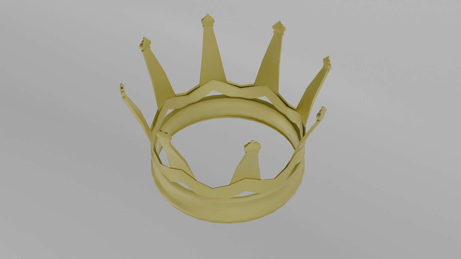 Golden crown 3D model_1