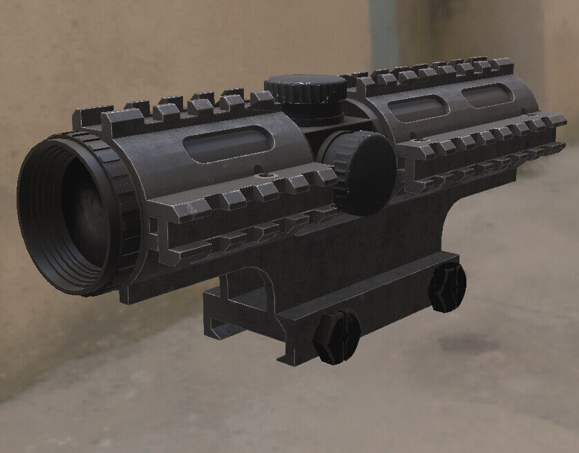 Sniper Scope 4x32 sight Low-poly 3D model_2