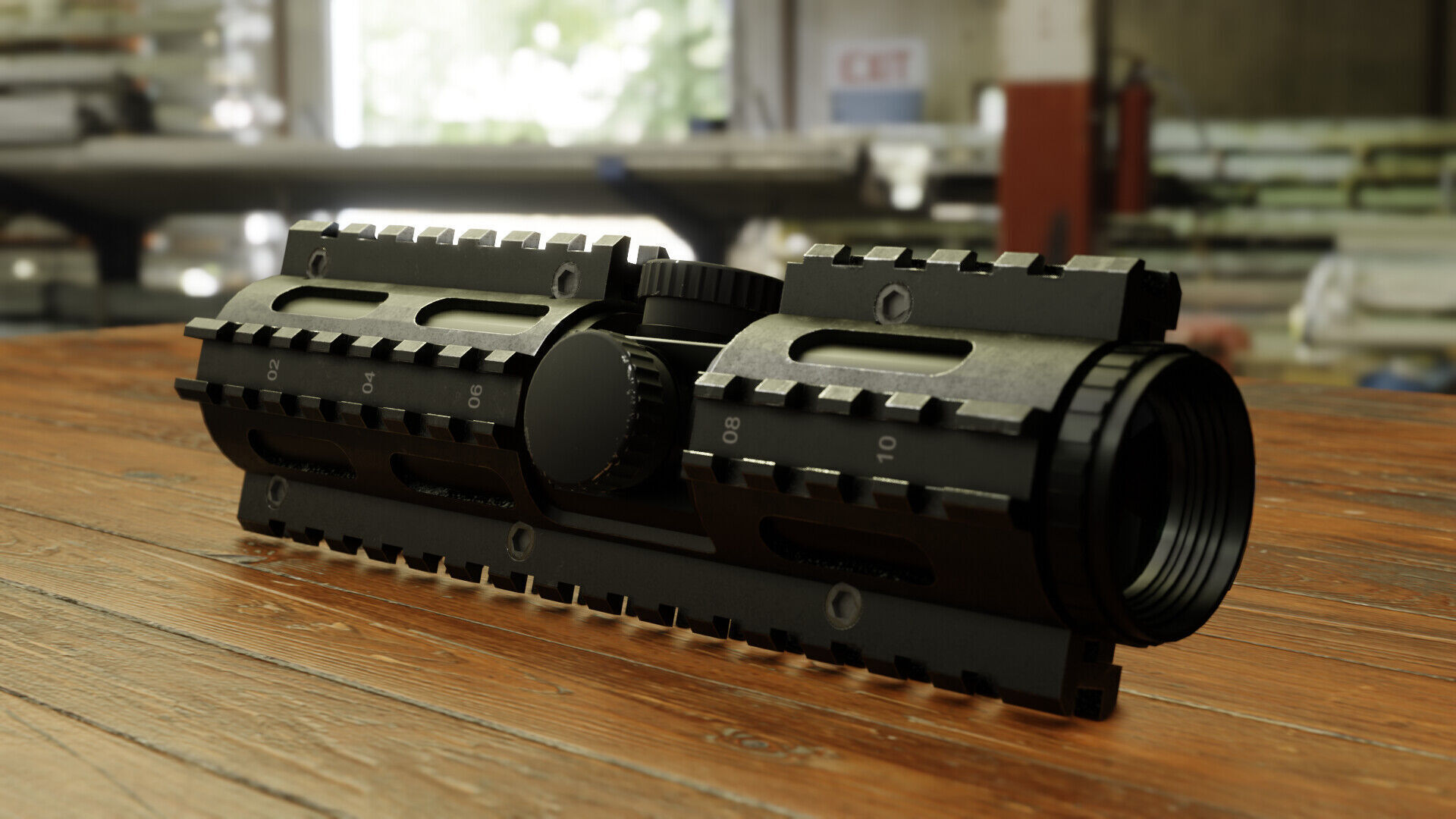 Sniper Scope 4x32 sight Low-poly 3D model_1