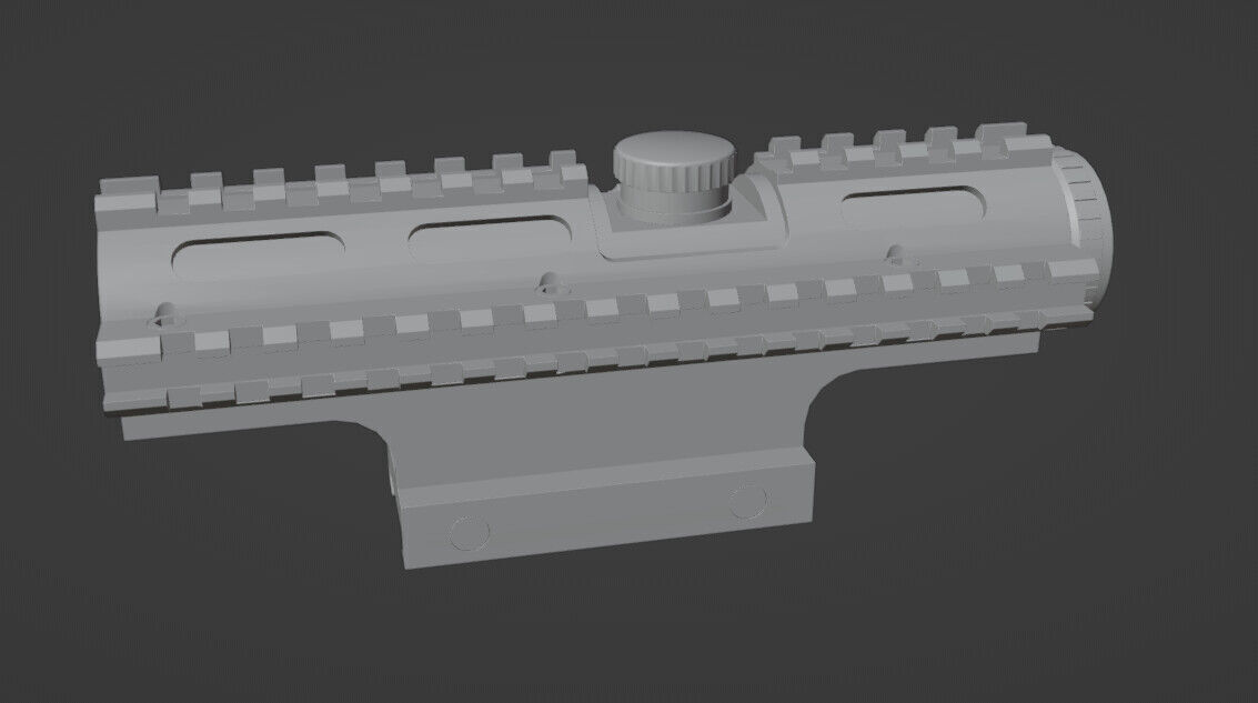 Sniper Scope 4x32 sight Low-poly 3D model_4