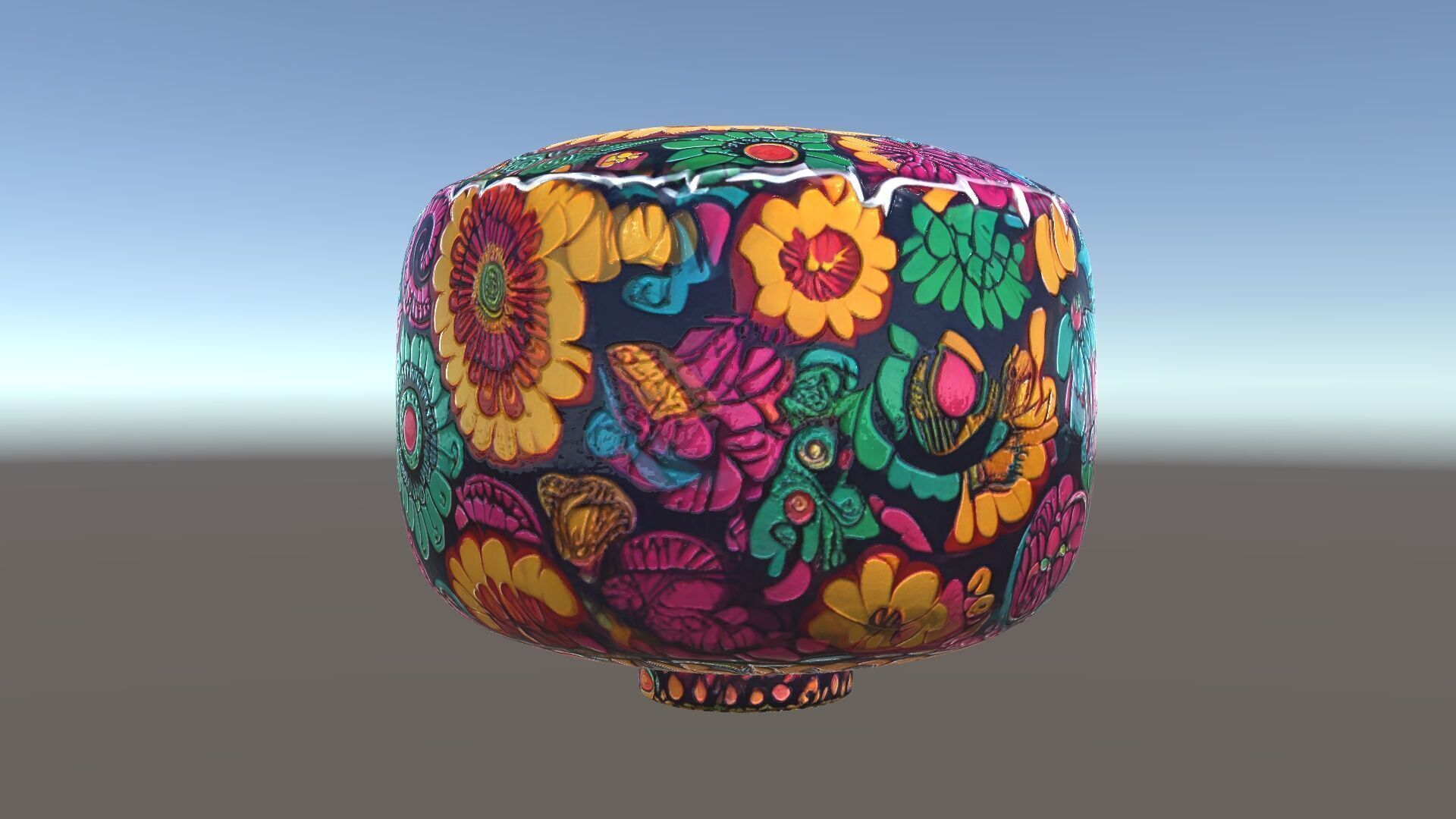 Colorful Patterned Pouf Model Pack Low-poly 3D model_25