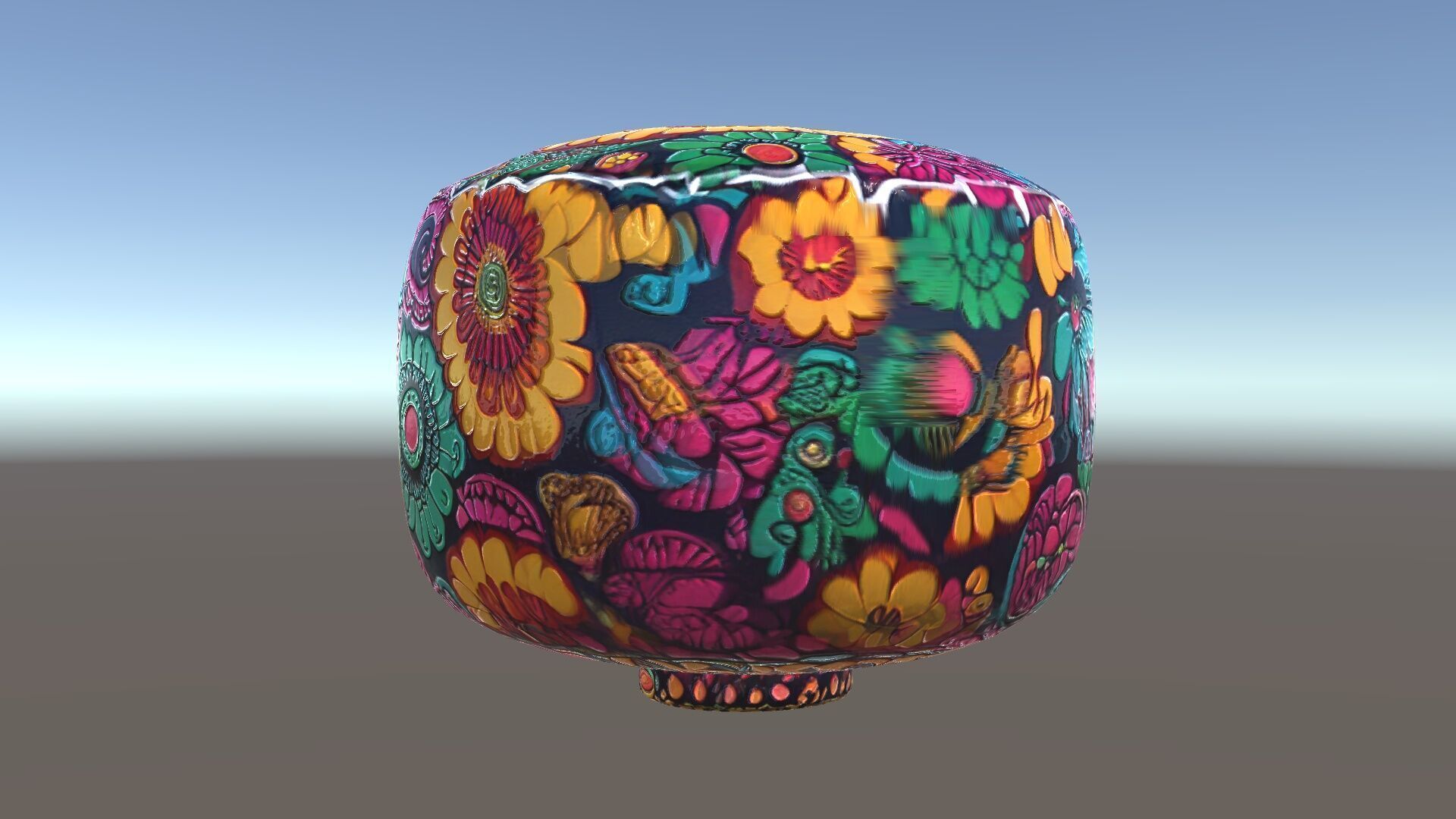 Colorful Patterned Pouf Model Pack Low-poly 3D model_34