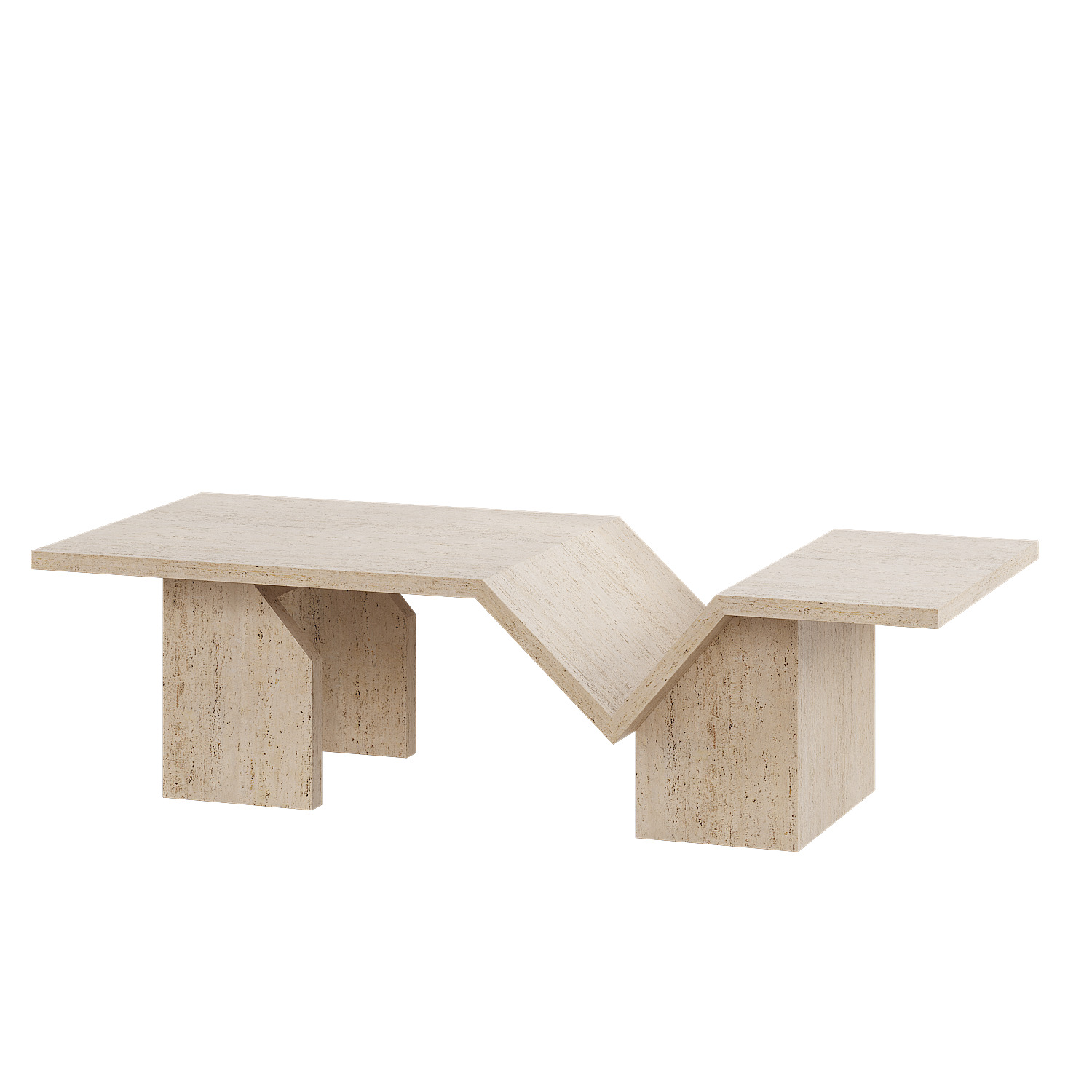 Hollywood Hills Faux Travertine Coffee Table 3D model_1