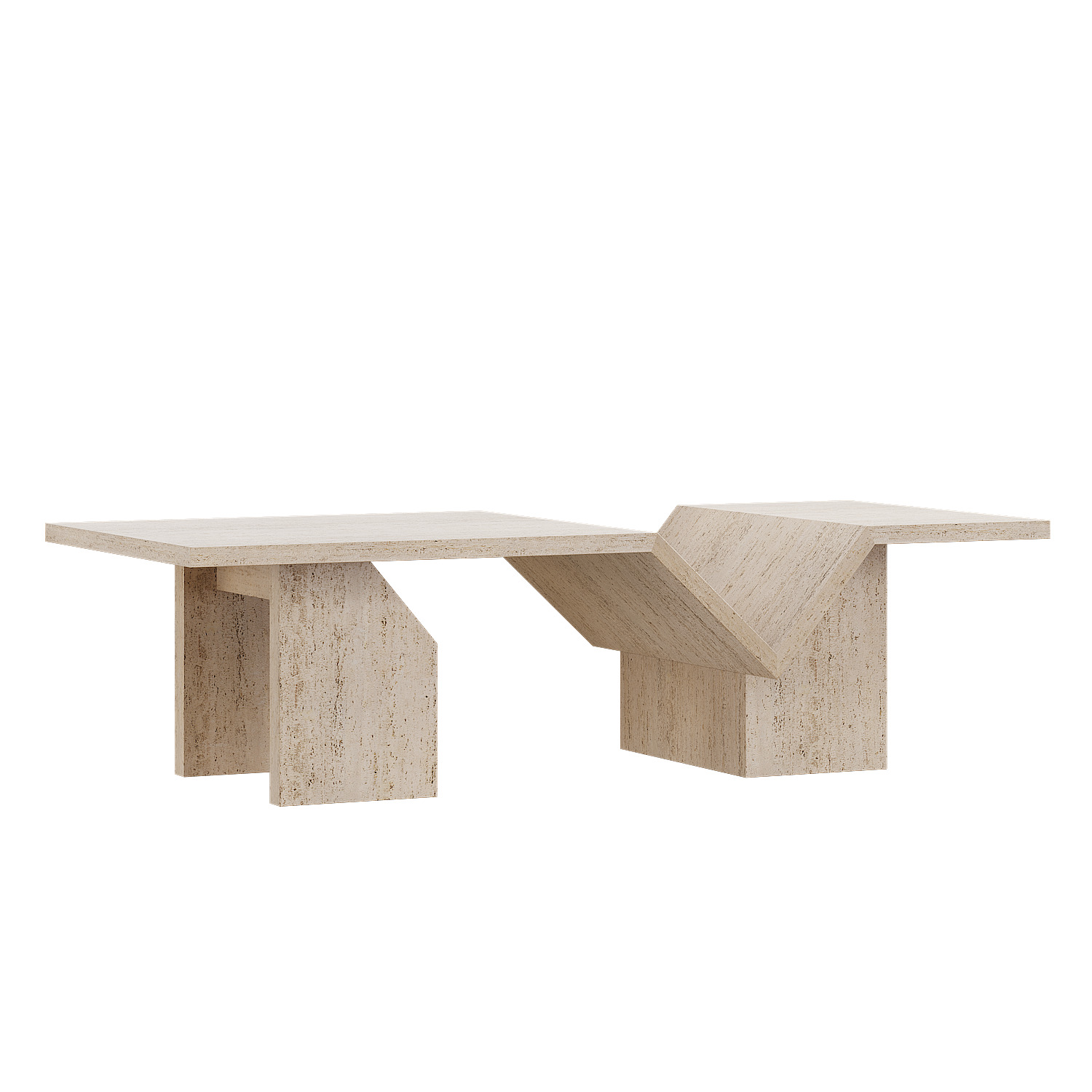 Hollywood Hills Faux Travertine Coffee Table 3D model_2