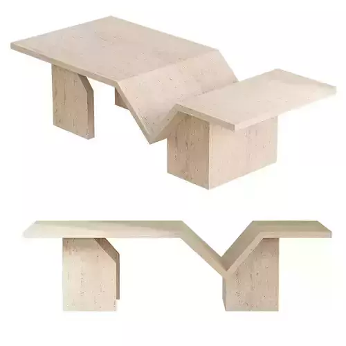 Hollywood Hills Faux Travertine Coffee Table