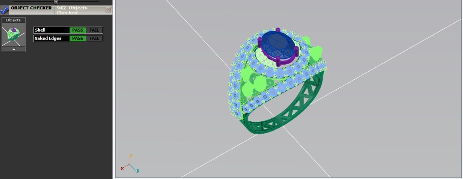  Heavy Golg Diamond Ruby Ring 3D print model_4