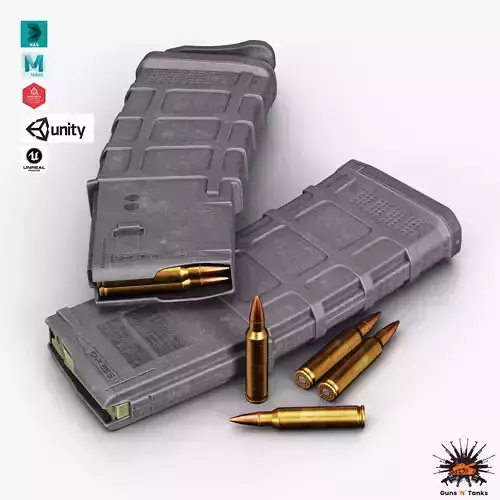 AR15 Polymer 30R Magazine Low-poly 3D model