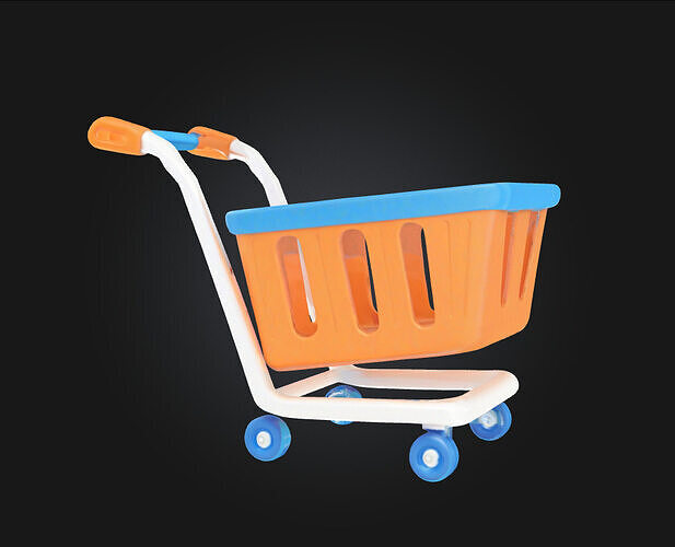 Shopping Cart Bliss  Everyday Utility with a Touch of Whimsy 3D model