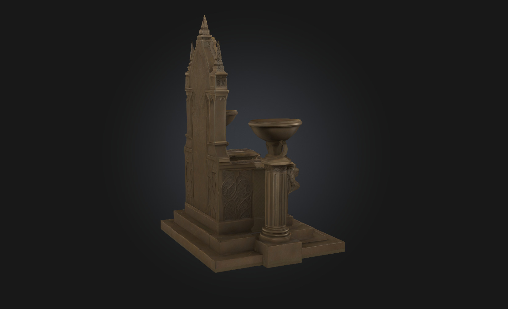 King Throne 3D model_5