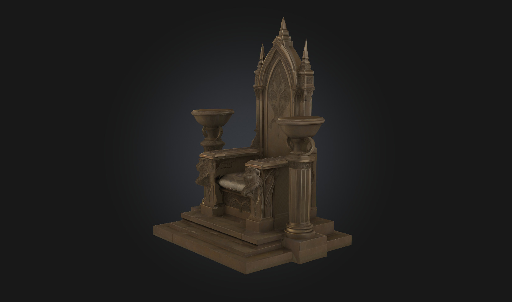 King Throne 3D model_1