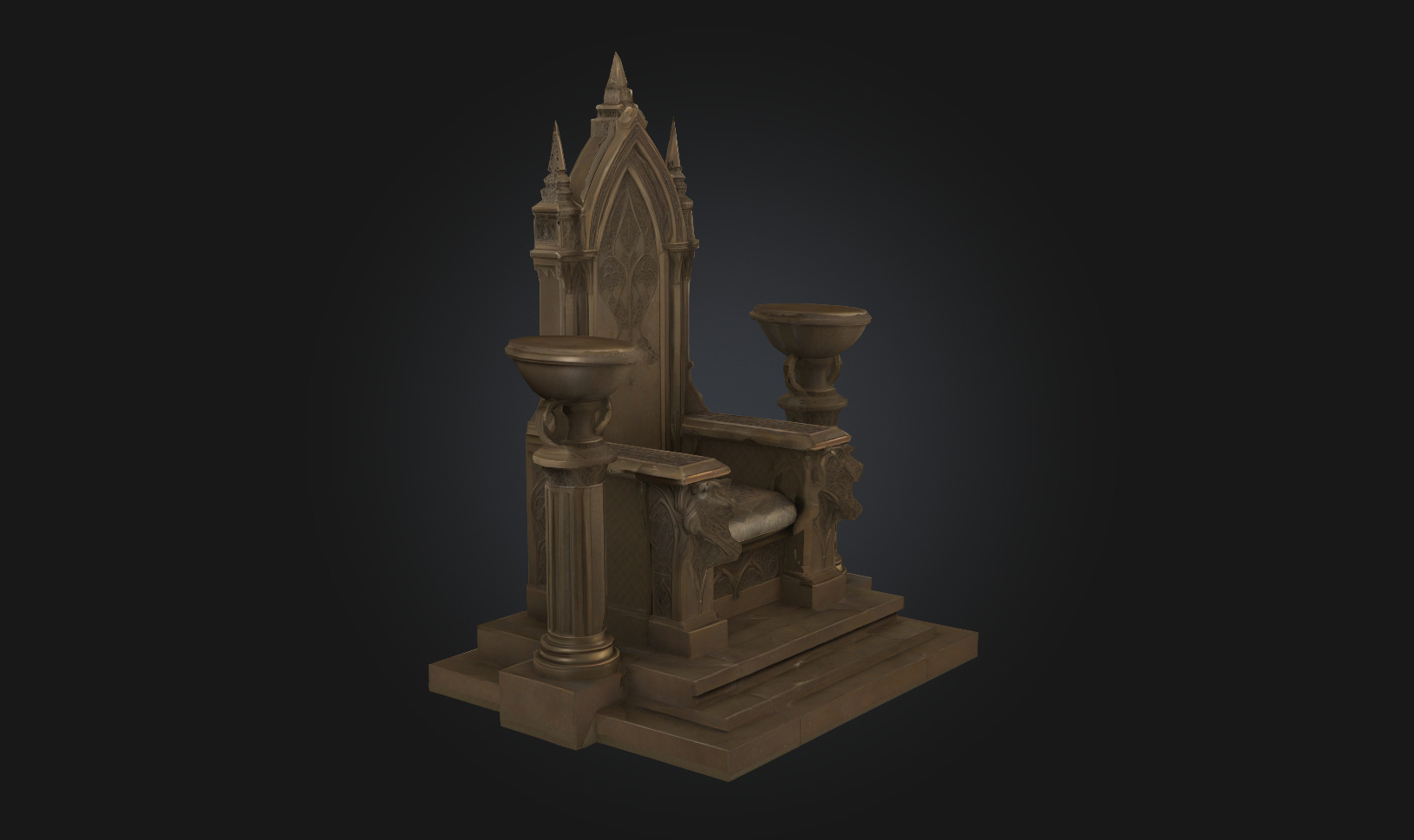 King Throne 3D model_6