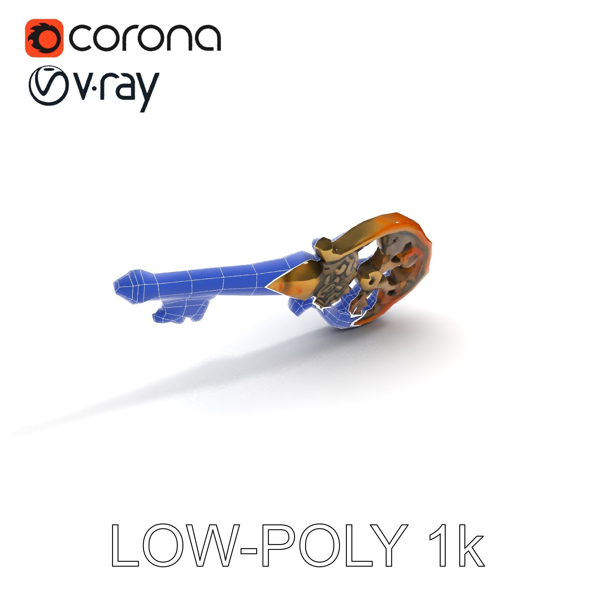 Antique Ornate Key Model Pack Low-poly 3D model_34