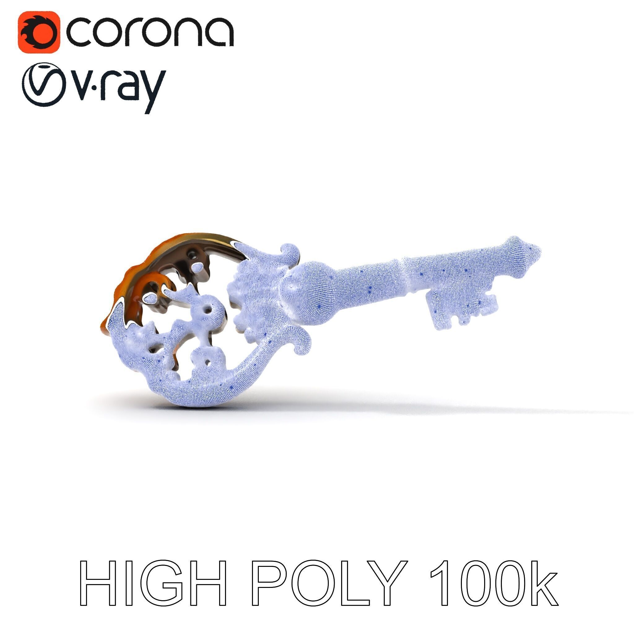 Antique Ornate Key Model Pack Low-poly 3D model_32