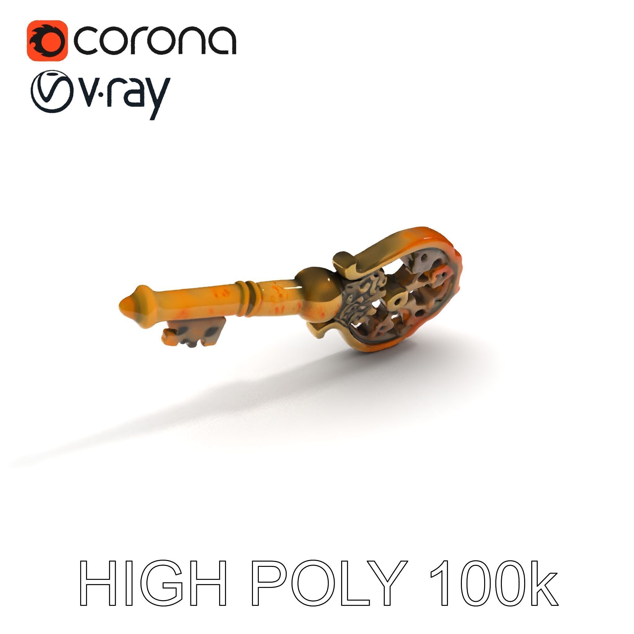 Antique Ornate Key Model Pack Low-poly 3D model_35