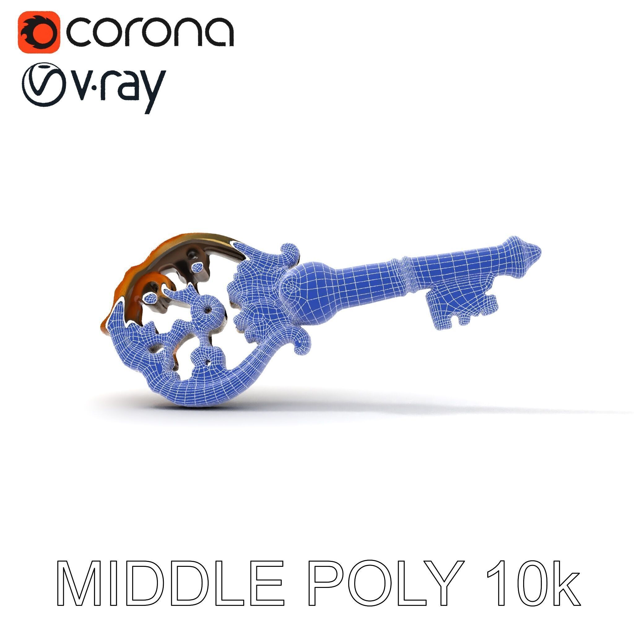 Antique Ornate Key Model Pack Low-poly 3D model_11