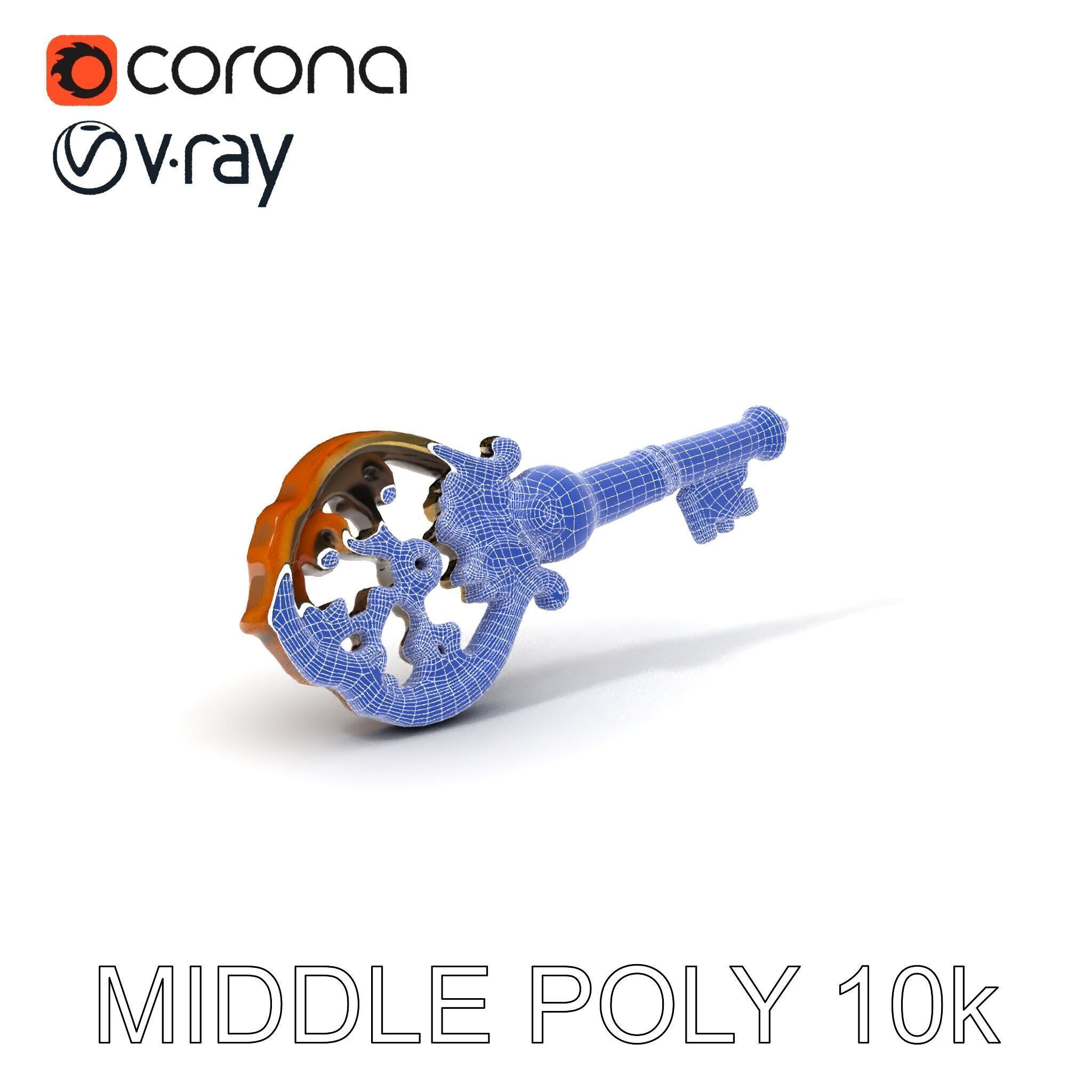 Antique Ornate Key Model Pack Low-poly 3D model_14