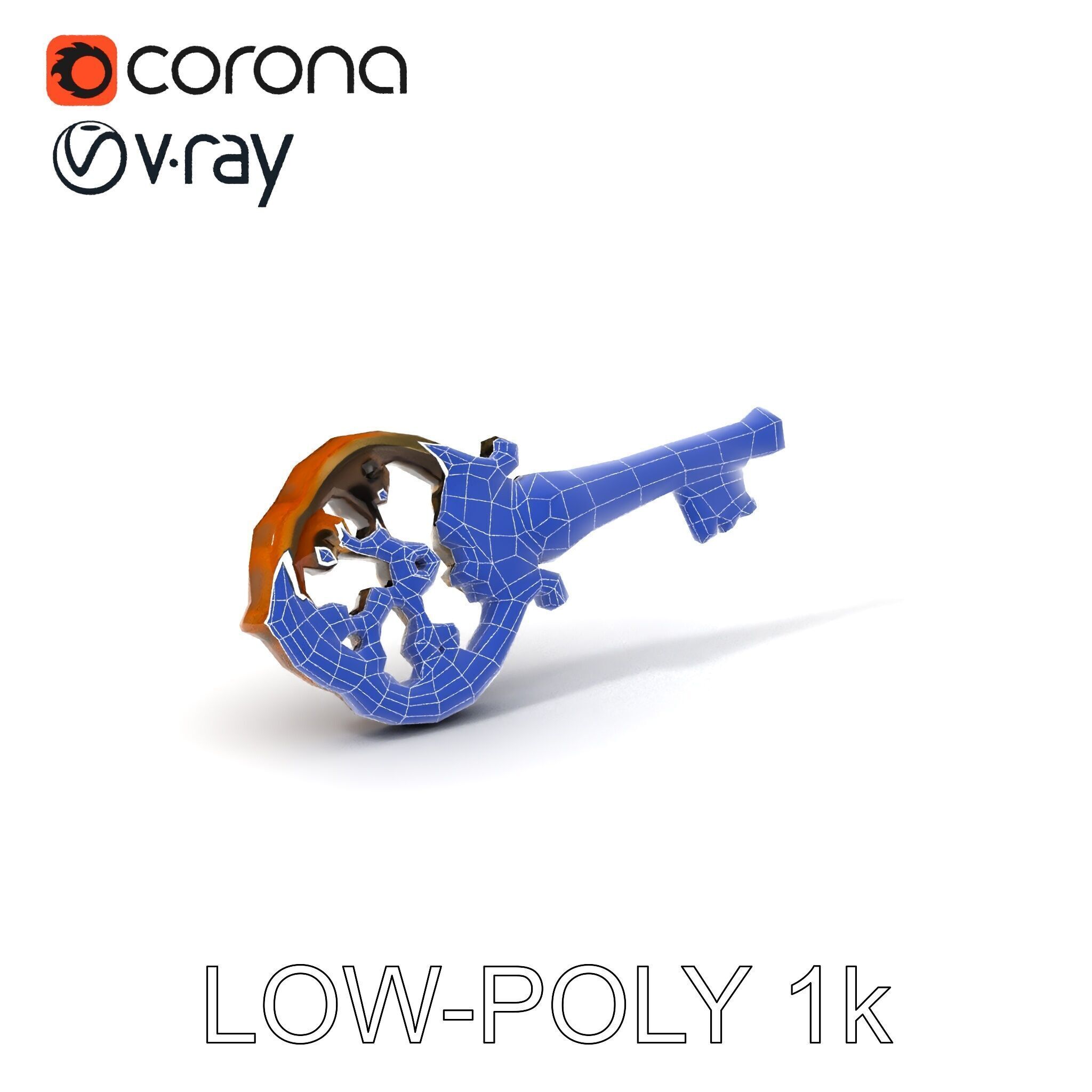 Antique Ornate Key Model Pack Low-poly 3D model_15