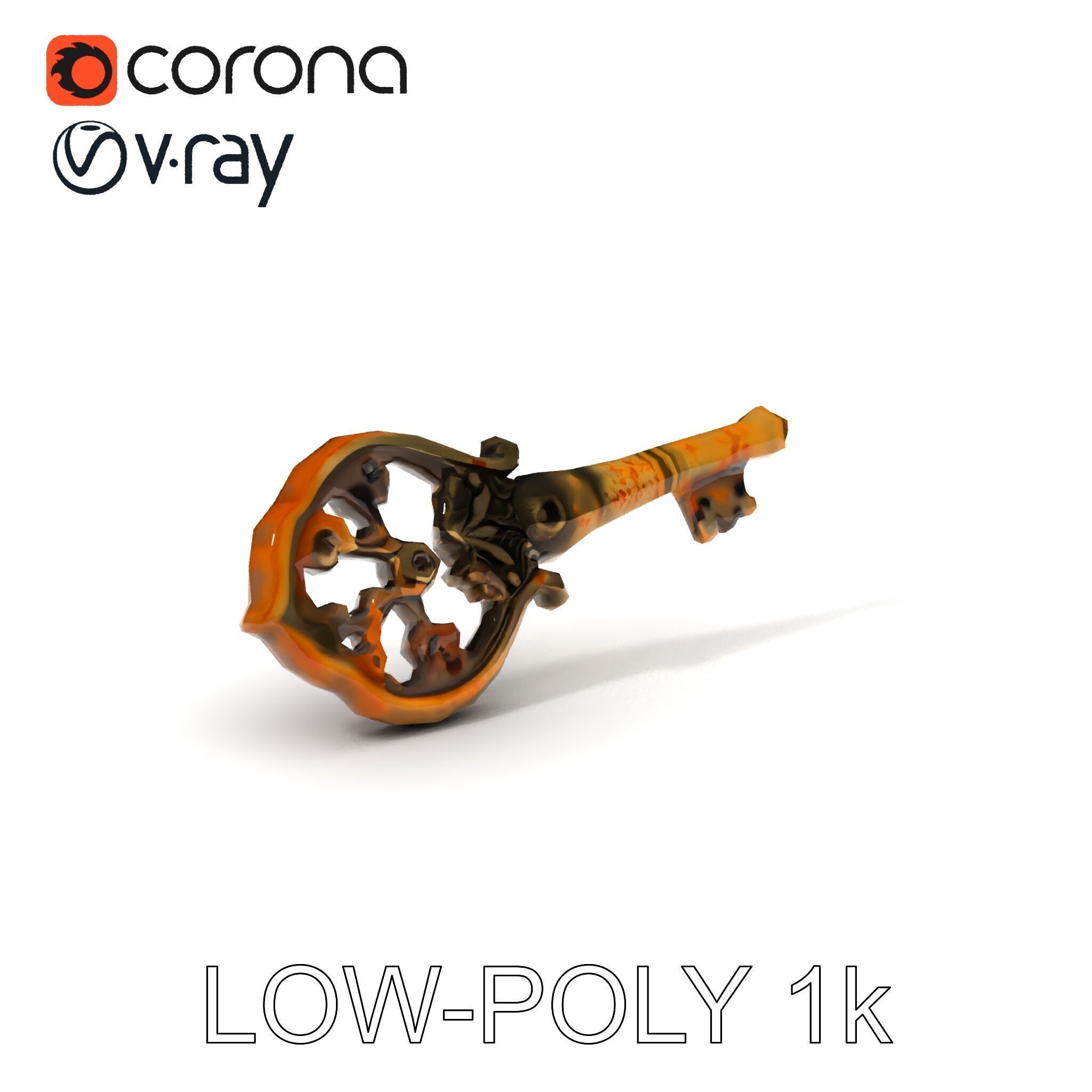 Antique Ornate Key Model Pack Low-poly 3D model_18