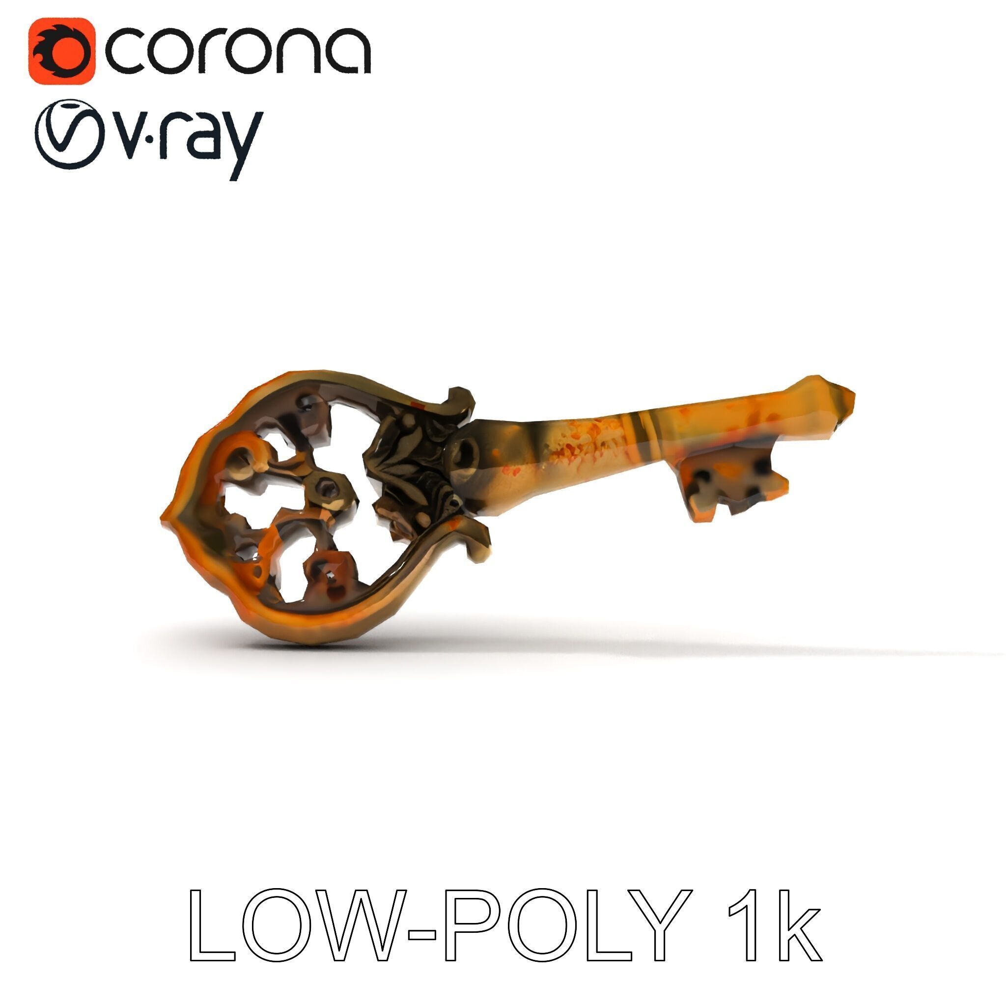 Antique Ornate Key Model Pack Low-poly 3D model_31