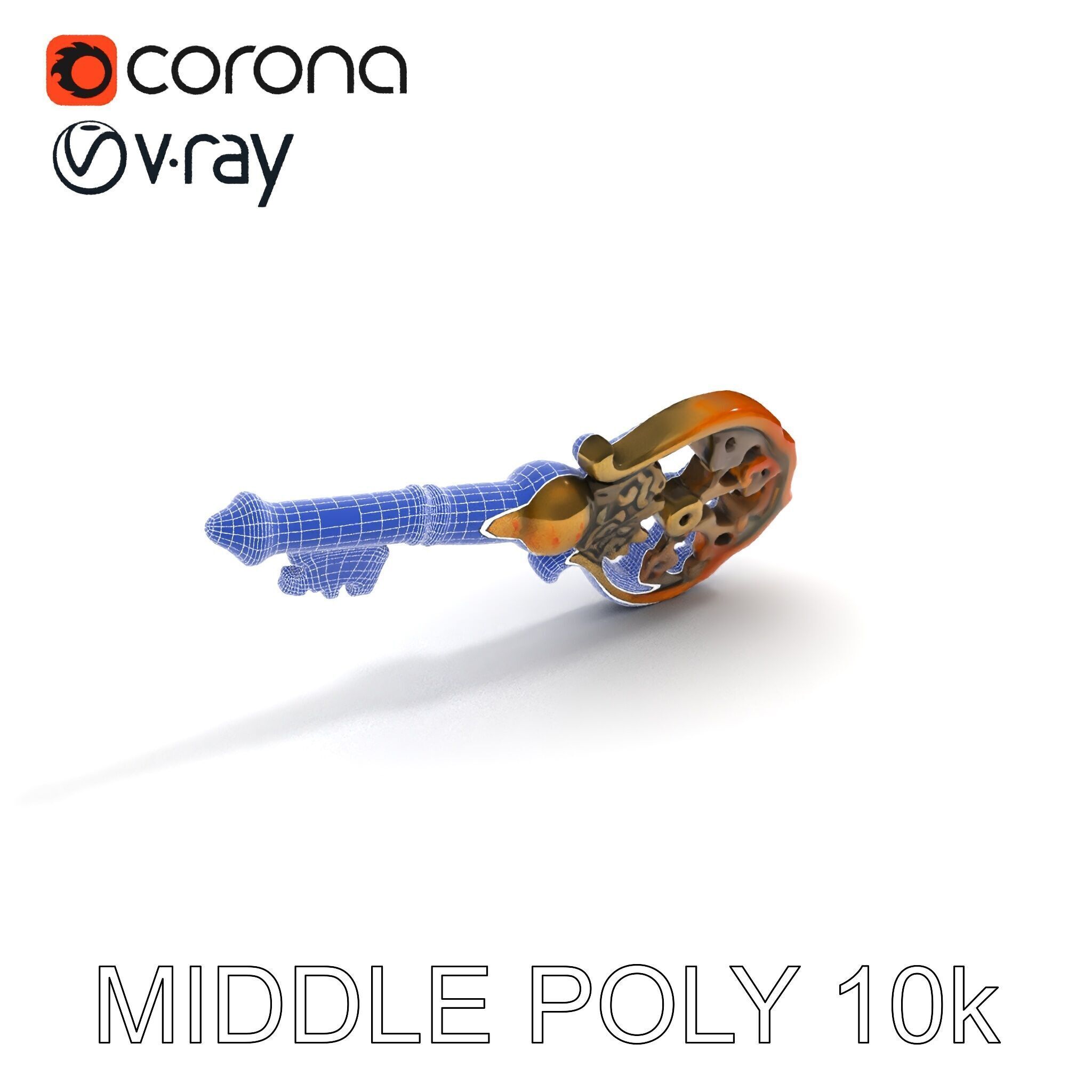 Antique Ornate Key Model Pack Low-poly 3D model_22