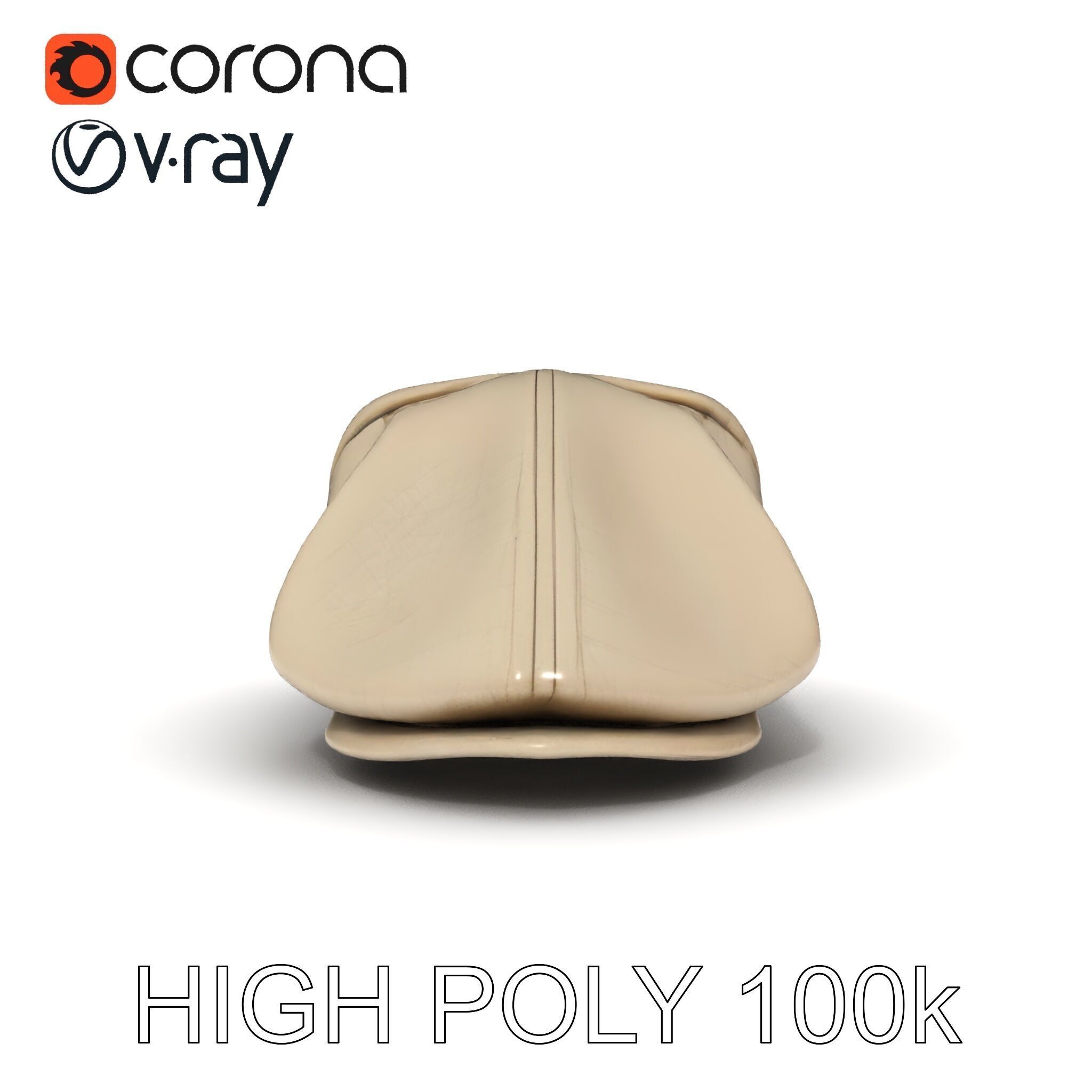 Flat Cap D Model Pack  High Detail Fabric Design Low-poly 3D model_26