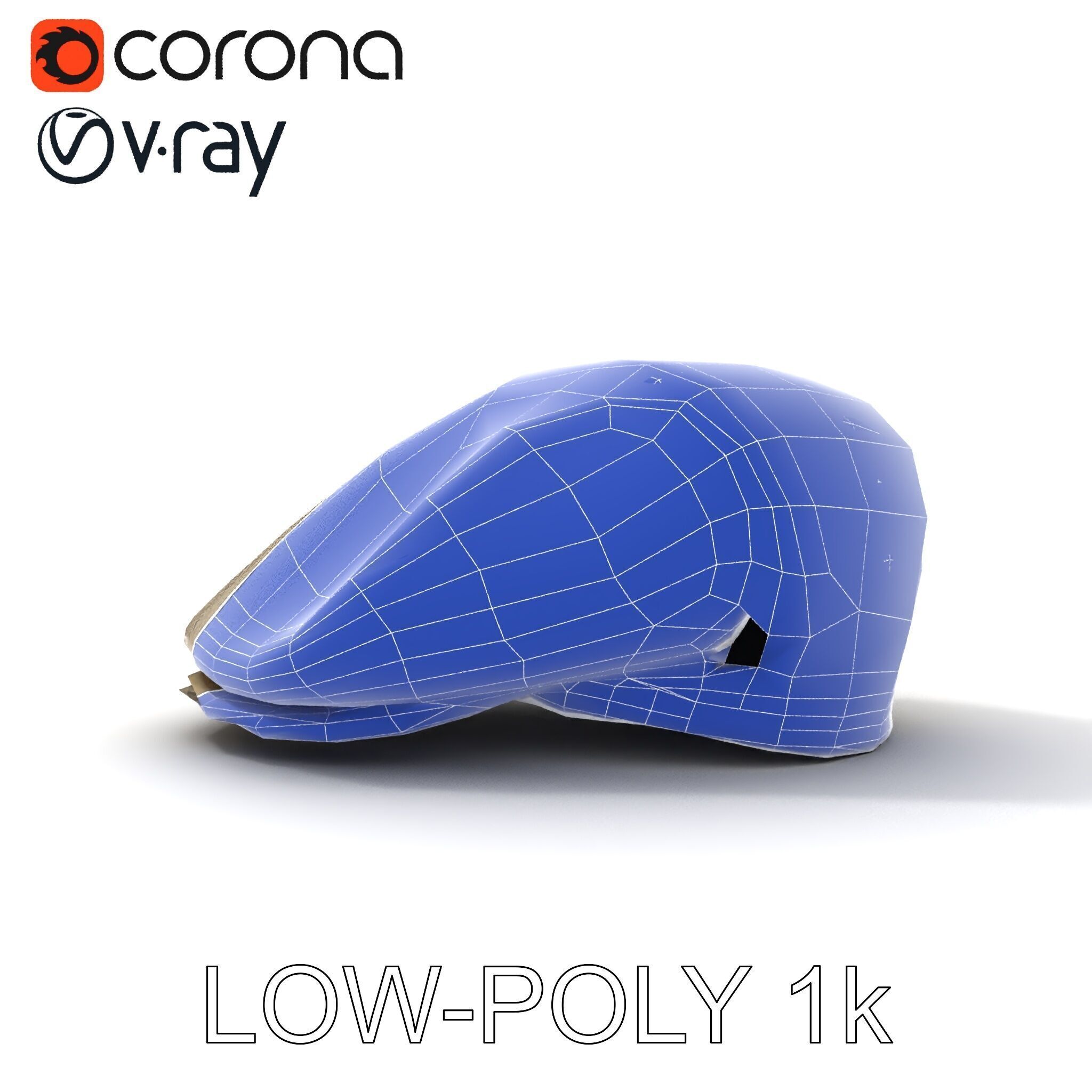 Flat Cap D Model Pack  High Detail Fabric Design Low-poly 3D model_28