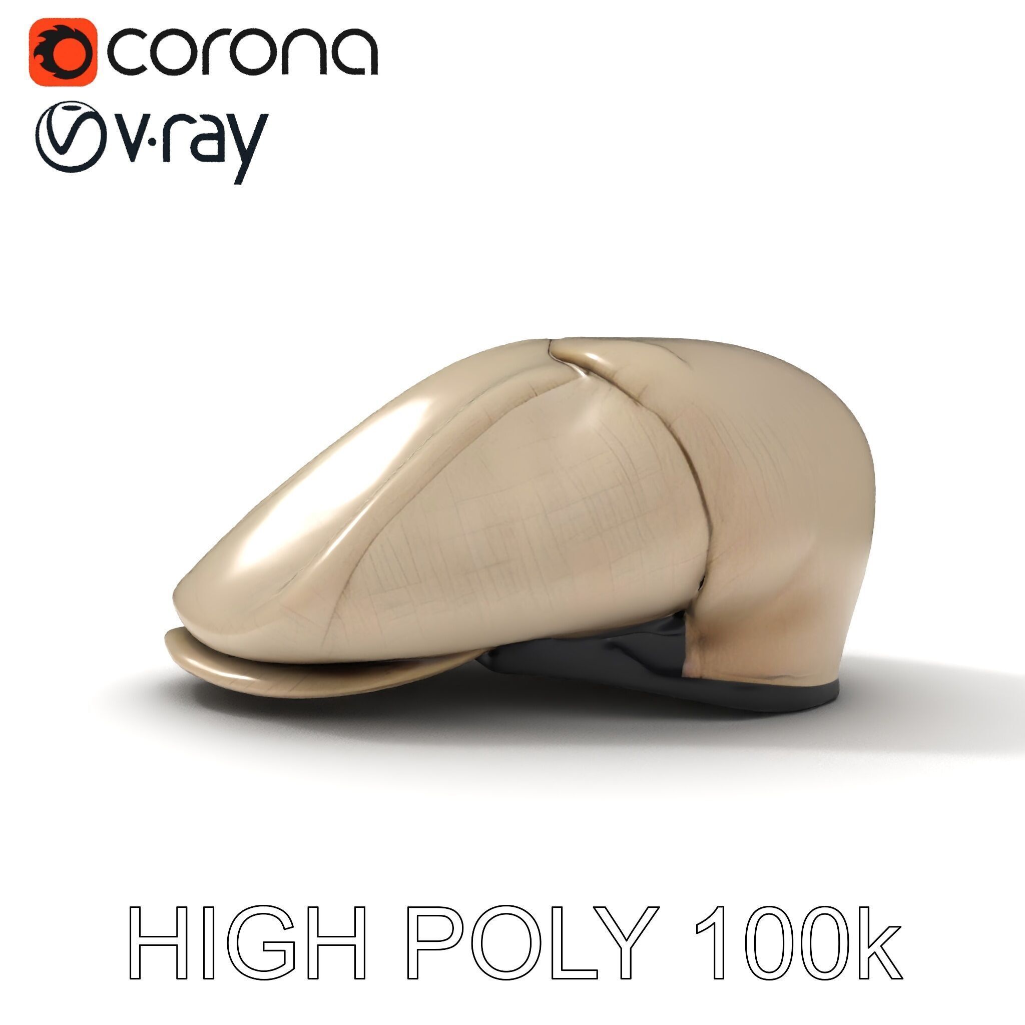 Flat Cap D Model Pack  High Detail Fabric Design Low-poly 3D model_20