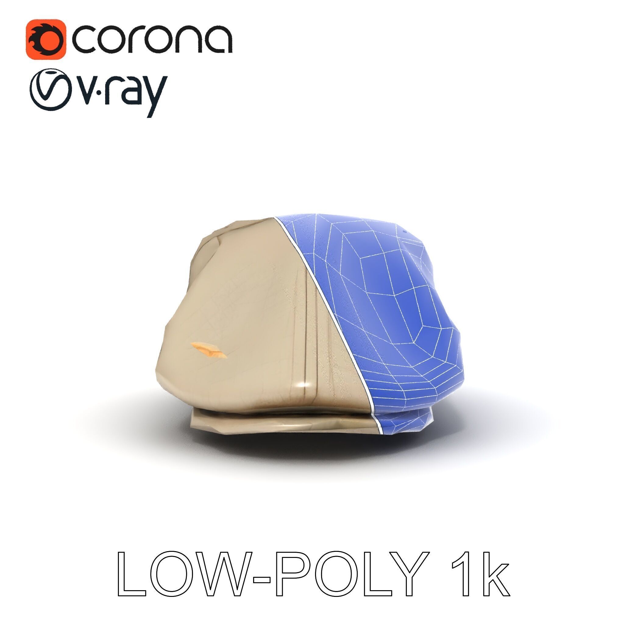 Flat Cap D Model Pack  High Detail Fabric Design Low-poly 3D model_9