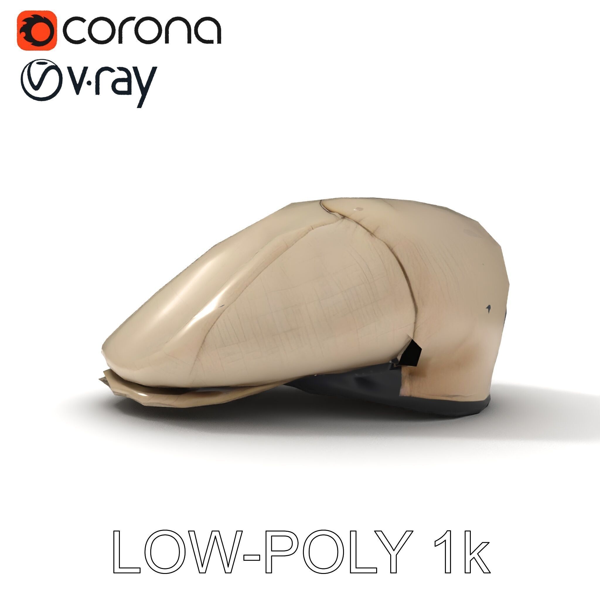 Flat Cap D Model Pack  High Detail Fabric Design Low-poly 3D model_22