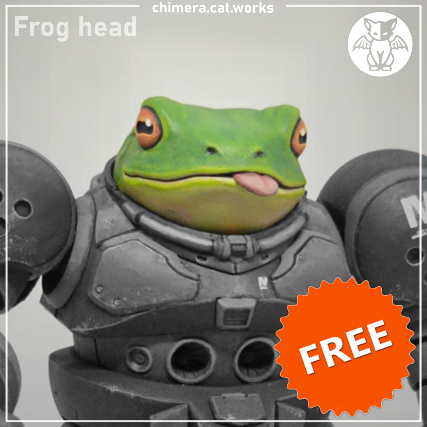 Free frog head model Free 3D print model_1