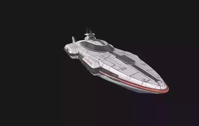 Nebula Voyager Futuristic SciFi Speedboat 3D Model Low-poly 3D model