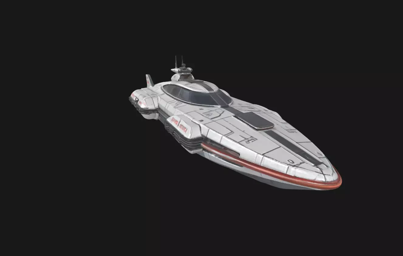 Nebula Voyager Futuristic SciFi Speedboat 3D Model Low-poly 3D model_0