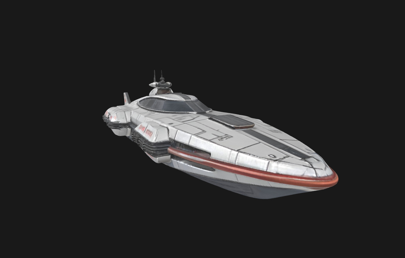 Nebula Voyager Futuristic SciFi Speedboat 3D Model Low-poly 3D model_38