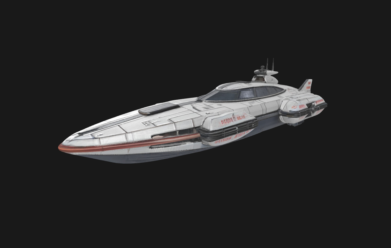 Nebula Voyager Futuristic SciFi Speedboat 3D Model Low-poly 3D model_12