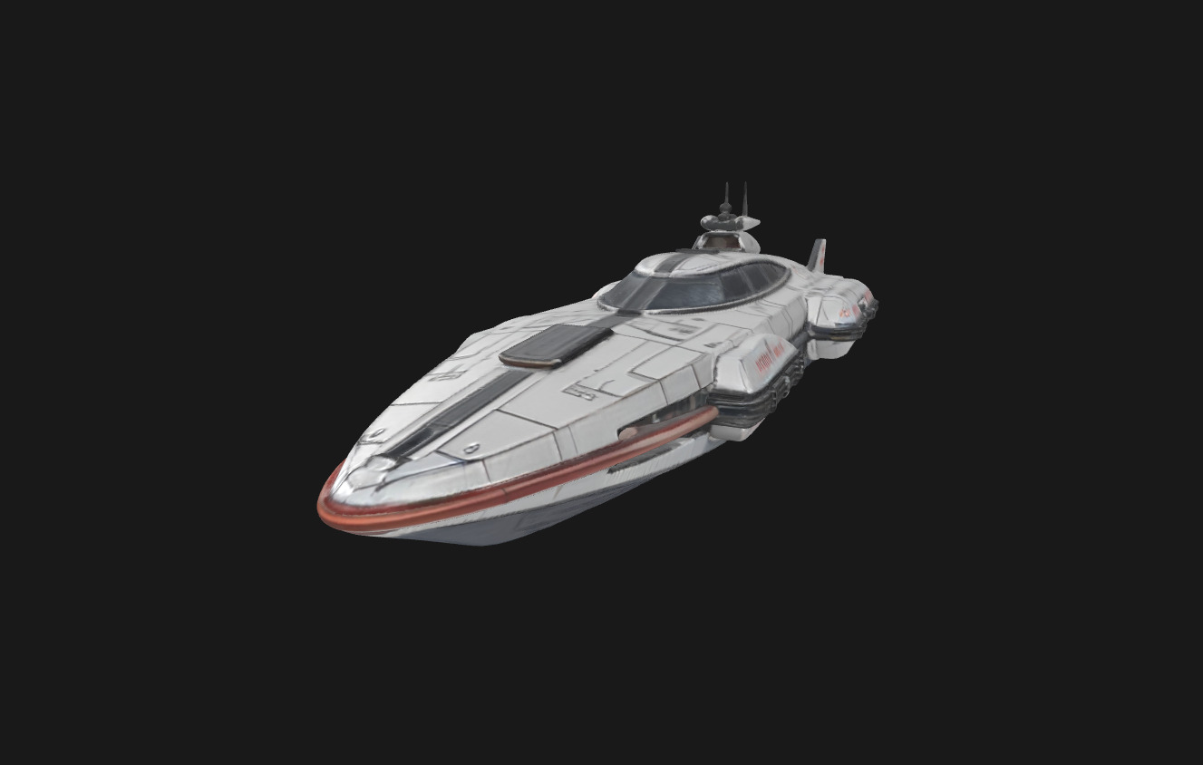 Nebula Voyager Futuristic SciFi Speedboat 3D Model Low-poly 3D model_7