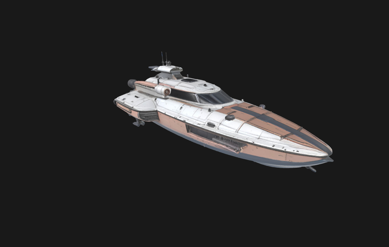 Speedy Nebula Futuristic SciFi Speedboat 3D Model Low-poly 3D model_35