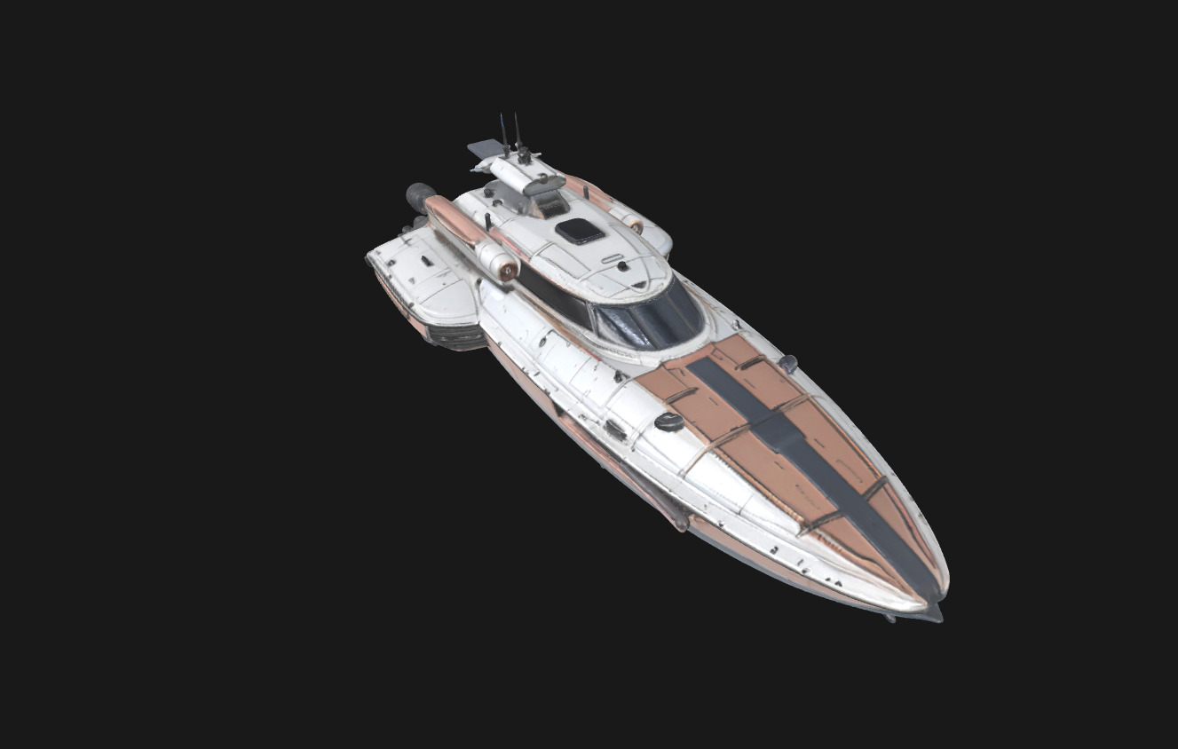 Speedy Nebula Futuristic SciFi Speedboat 3D Model Low-poly 3D model_57