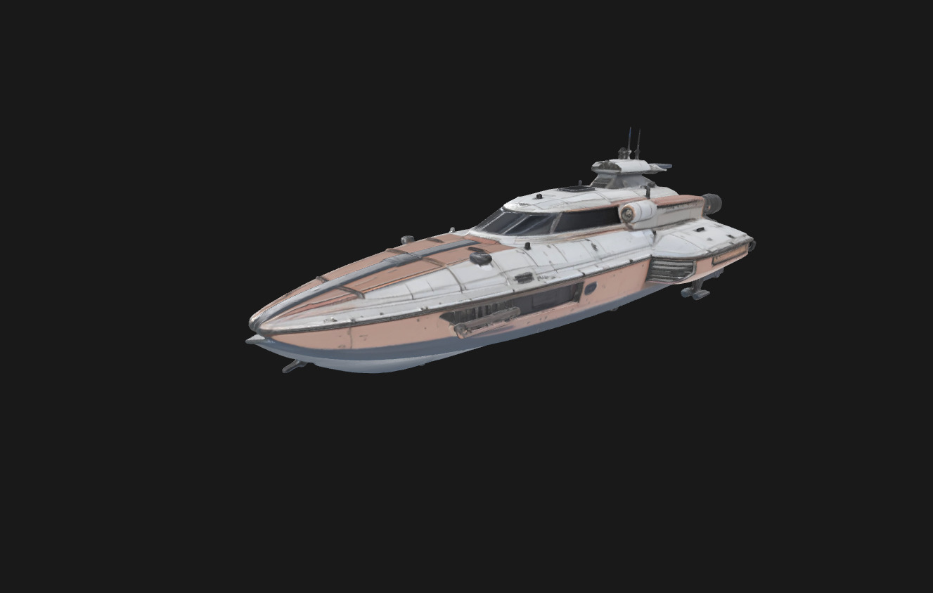 Speedy Nebula Futuristic SciFi Speedboat 3D Model Low-poly 3D model_6