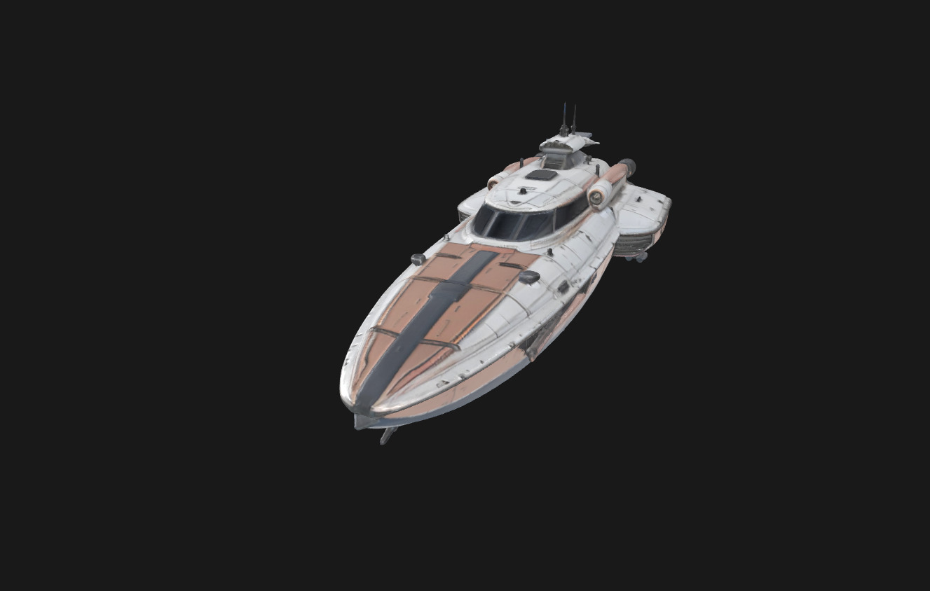 Speedy Nebula Futuristic SciFi Speedboat 3D Model Low-poly 3D model_2