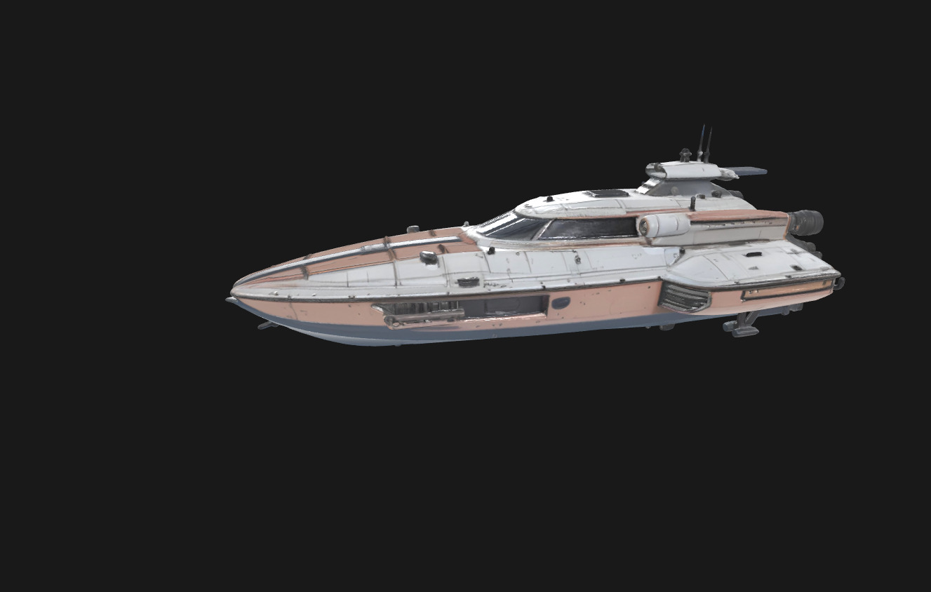 Speedy Nebula Futuristic SciFi Speedboat 3D Model Low-poly 3D model_8