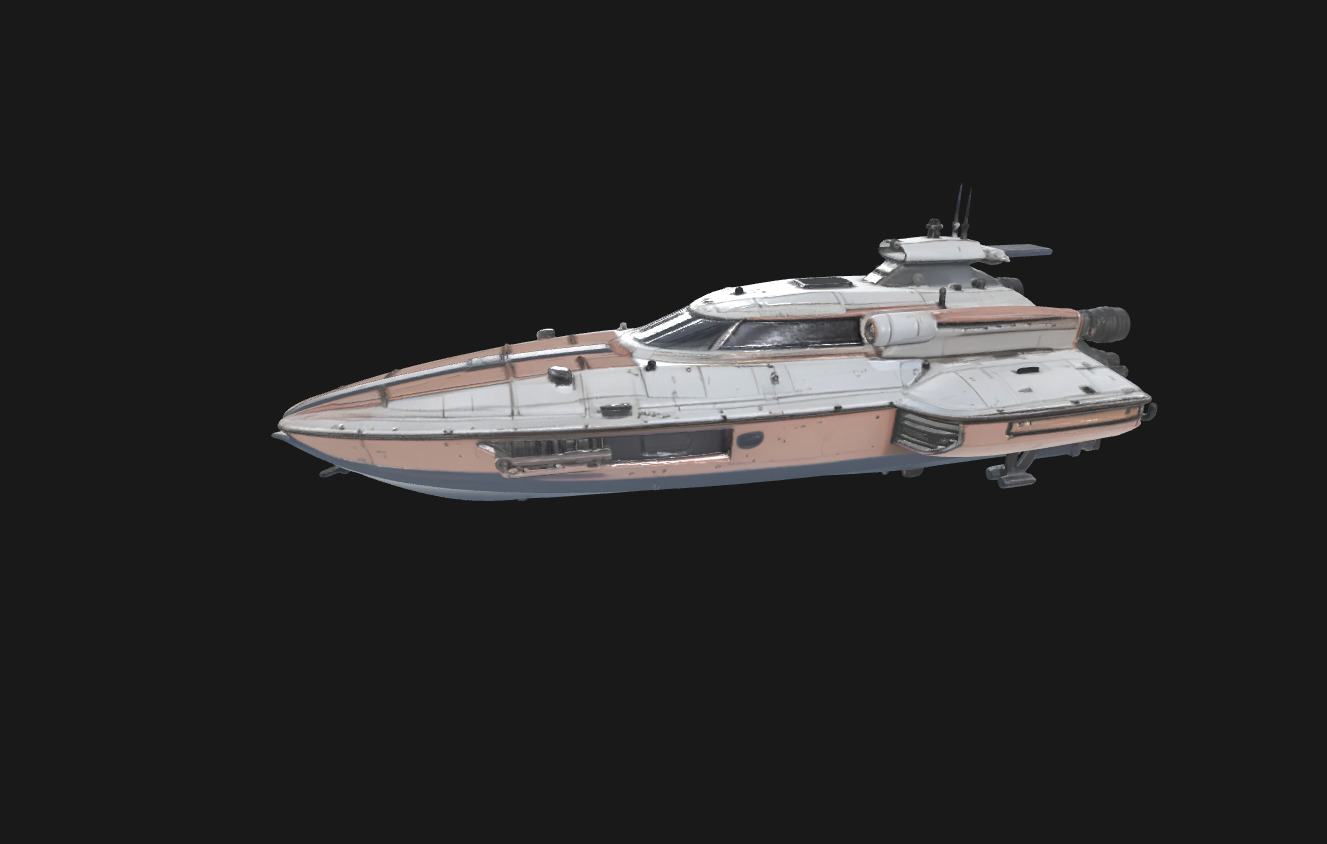 Speedy Nebula Futuristic SciFi Speedboat 3D Model Low-poly 3D model_10