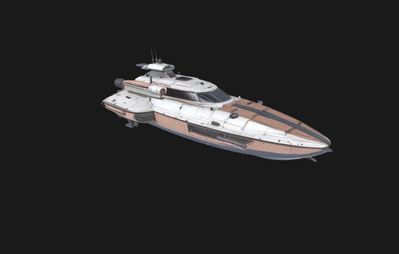 Speedy Nebula Futuristic SciFi Speedboat 3D Model Low-poly 3D model_59